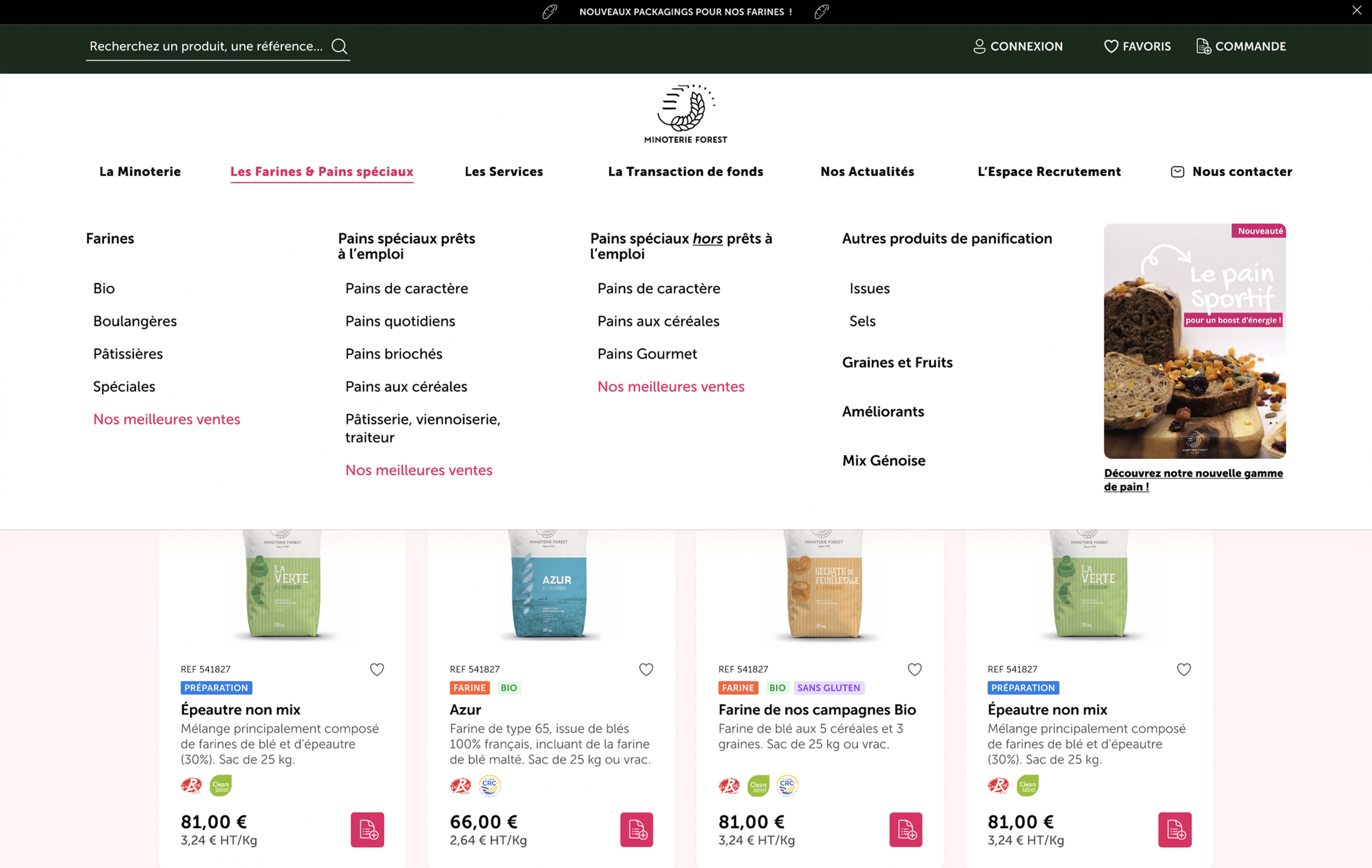 Visuel Desktop Menu au survol Minoterie Forest